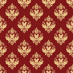Orient classic red and golden pattern. Seamless abstract background with vintage elements. Orient background. Ornament for wallpaper and packaging
