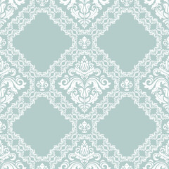 Orient classic pattern. Seamless abstract background with vintage elements. Orient light blue and white background. Ornament for wallpaper and packaging