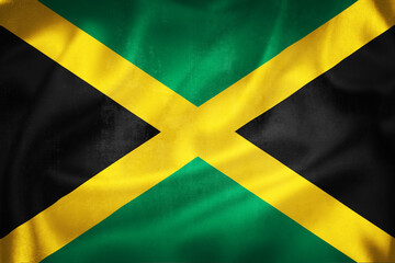 Grunge 3D illustration of Jamaica flag - obrazy, fototapety, plakaty