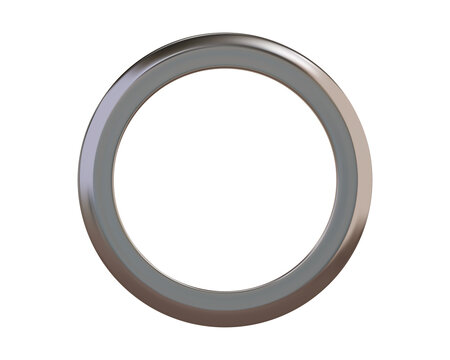 Grey silver metal grommet ring for paper, card, tag, sticker or hanger isolated on white background. Banner steel or chrome circle realistic eyelet mockup. Vector illustration
