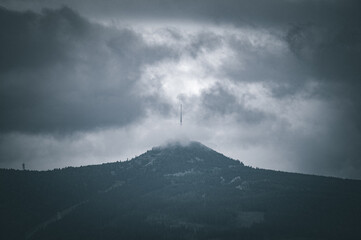 Clouds over the mountain