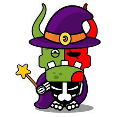 cartoon character costume vector illustration
witch cute zombie demon mascot