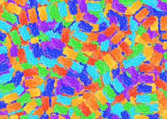 Abstract gummy bears background