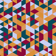 Vector abstract geometric cube and triangle angular colorful pattern. Background for layout design and poster.