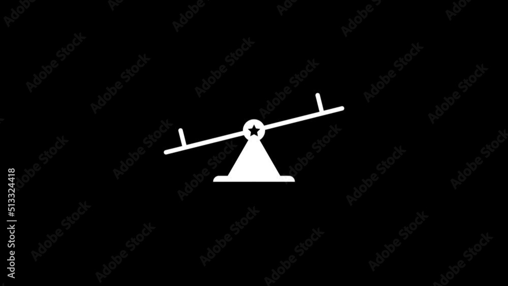 Poster white picture of teeter on a black background. swing on the playground for children. distortion liqu