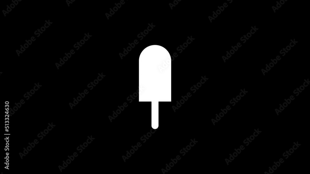 Poster white picture of ice cream on a black background. ice cream on a stick. distortion liquid style tran