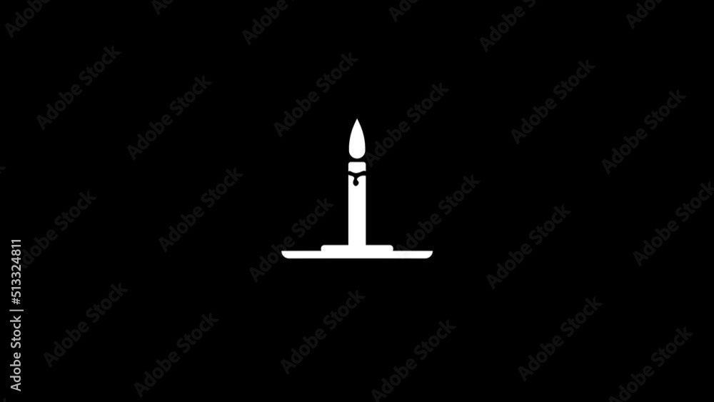 Poster white picture of candle on a black background. room lighting without electricity. distortion liquid 