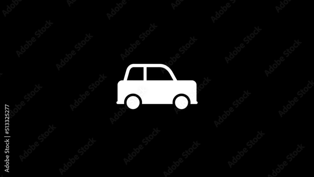 Poster white picture of small car on a black background. little car for a couple. distortion liquid style t
