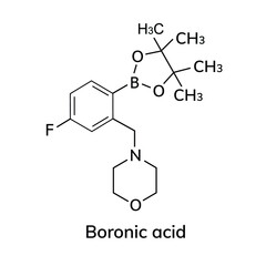 Structural chemical formula on white background