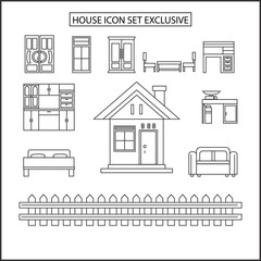 House and furnitures icon set,  suitable for design about,  home or houses 