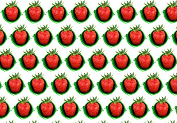 Strawberry in a bucket pattern background