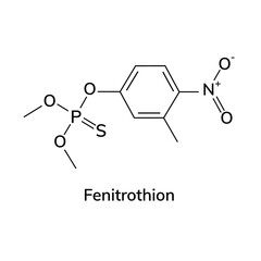 Structural chemical formula on white background