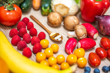 Obraz na płótnie Canvas Food supplements for a healty lifestyle