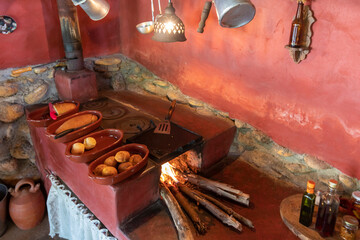 Wood stove with typical foods in Serra da Canastra in Minas Gerais