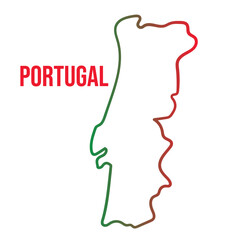 Linear map of Portugal green and red gradient