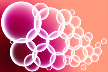 Pink peach background with bubbles