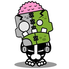 cartoon character costume vector illustration
walking cute zombie doll mascot