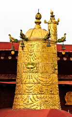   The roof is decorated with ancient and famous symbols of the famous Himalayas, Tibet. 