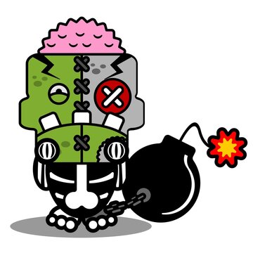 cartoon character costume vector illustration
bomb chain cute zombie doll mascot