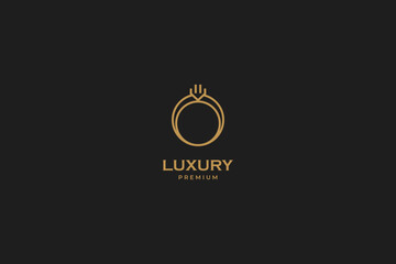 Flat ring jewelry logo vector icon design template. Elegant, beauty, royal