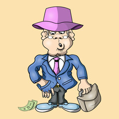 a boss is reaching into his jacket pocket that is perforated