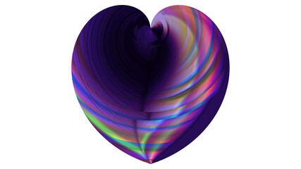 An abstract figure of the heart on a white insulated background