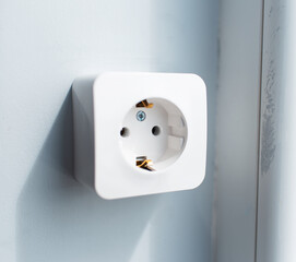Close-up of exterior socket of white color.