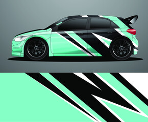 Obraz premium Rally car decal graphic wrap vector, abstract background