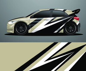 Obraz premium Rally car decal graphic wrap vector, abstract background
