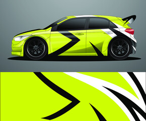 Rally car decal graphic wrap vector, abstract background