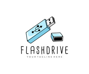 Flash drive, usb pendrive, usb thumb drive and usb stick, logo design. Gig stick, disk on key, usb flash drives, usb memory stick, computer and technology, vector design and illustration