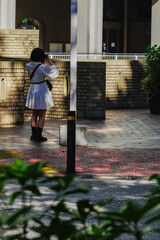 東京の赤坂6丁目でのタイルのある風景