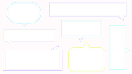 collection set of cute colorful speech bubble, conversation box, frame talk, chat box, and message box illustration on white background perfect for your design