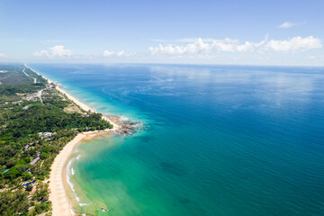 Fototapeta na wymiar Aerial scenery of beautiful beach located in Dungun Malaysia