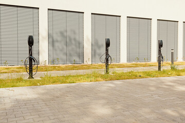 EV Charging at an empty parking lot