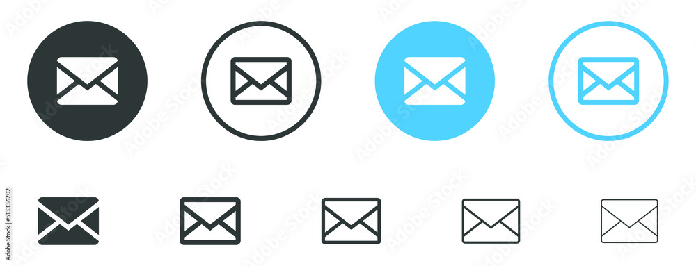 Poster envelope icon, email message icon - Mail icon button sign, notification new message icons buttons