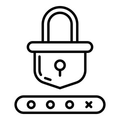 lock and password icon on transparent background