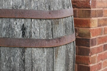 old wooden barrel