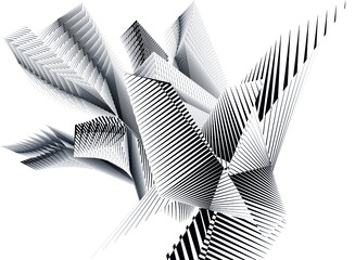 Abstract black and white background, geometric dynamic pattern, vector modern design texture.