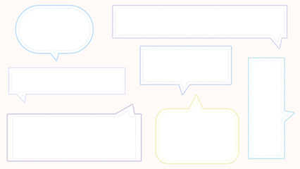 collection set of cute colorful speech bubble, conversation box, frame talk, chat box, and message box illustration on white background perfect for your design