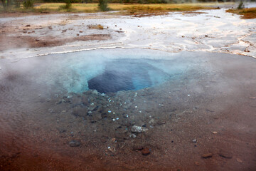 Haukadalur - the Geysirs Vallye - tourist attraction in Golden Circle of Iceland