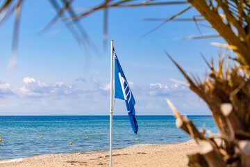 Blue flag certification award in Greece. Clean environment