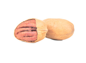 Two shelled pecans