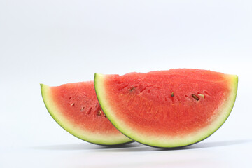 slices of fresh watermelon isolated on white background