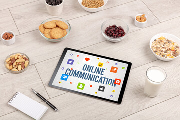 Healthy Tablet Pc compostion, social networking concept