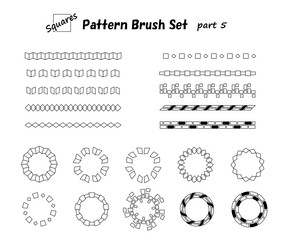 Obraz premium 四角モチーフのパターンブラシ10個セットその5