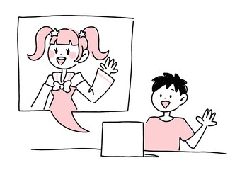 バーチャルユーチューバー　Vチューバー　配信　イラスト