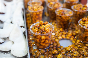 Glasses with tiger nuts or chufas