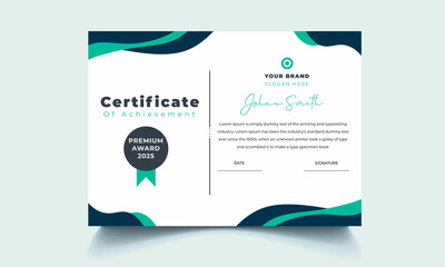 Green and black creative multipurpose professional award certificate template design for any company