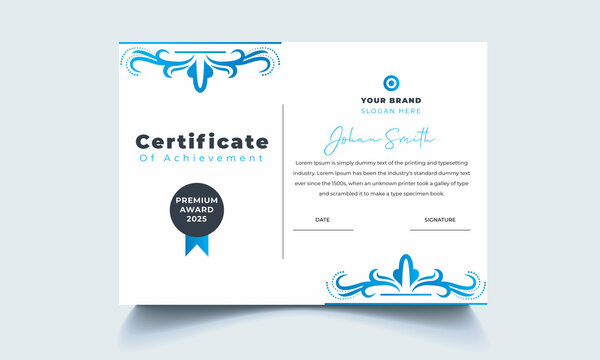 Floral Certificate of Appreciation template, flower certificate of achievement, awards diploma template.
